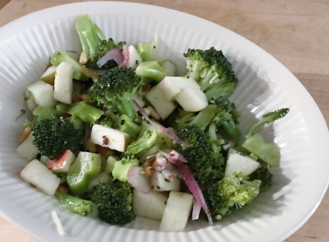 Broccoli, apple, red onion, pine nuts, rice vinegar (1)